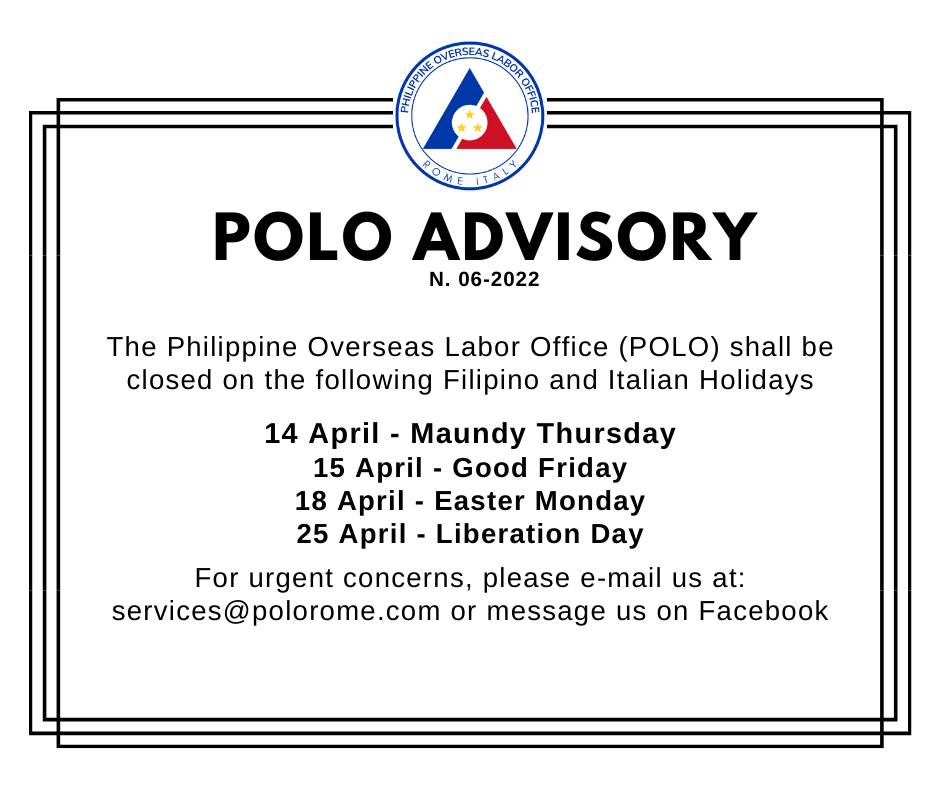 POLO Advisory No. 6 – POLO Lenten Operations